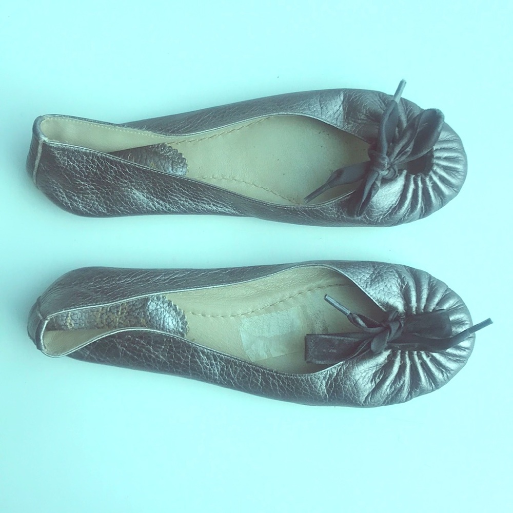 Maloles pewter pebbles leather ballet flat